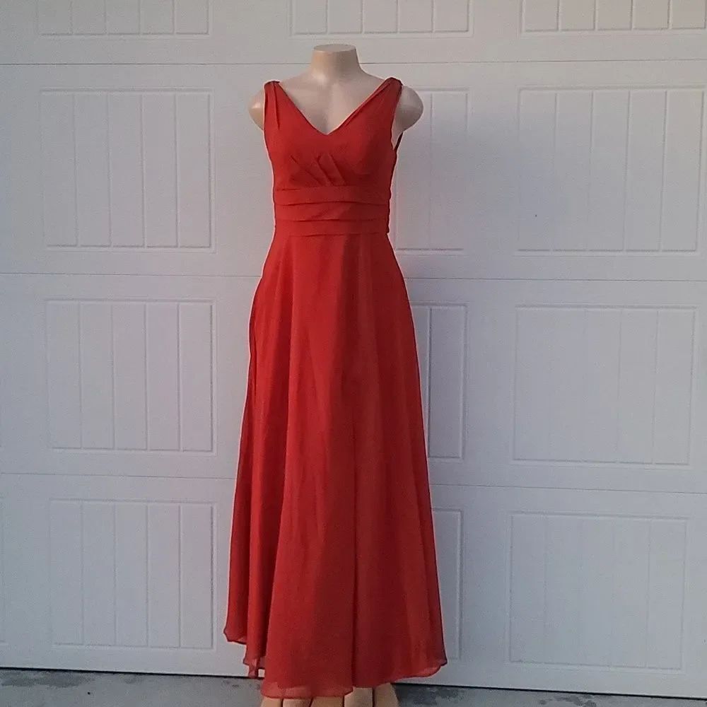 BRAND NEW AZIZIE SLEEVELESS V-NECK CHIFFON DRESS